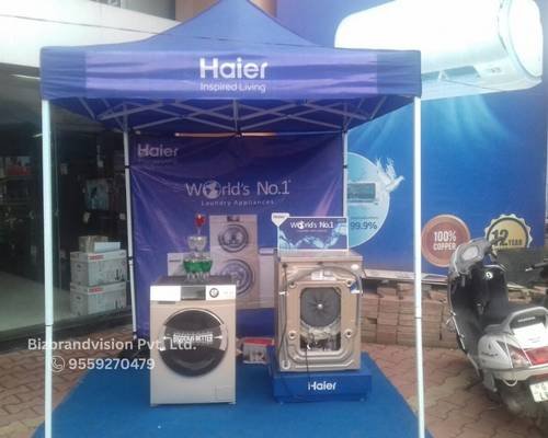 Foldable promotional gazebo printing in Lucknow by Bizbrandvision Pvt. Ltd. with quick setup design