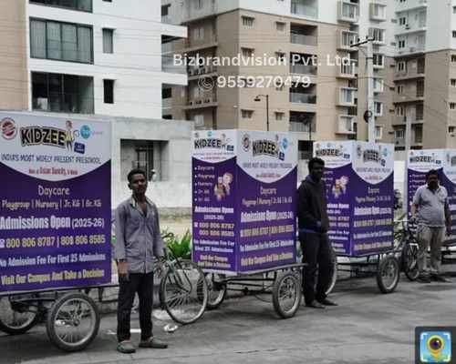 Mobile tricycle branding services in Lucknow by Bizbrandvision Pvt. Ltd. with creative and flexible ad formats