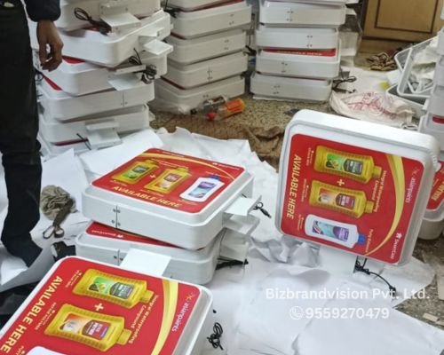 Outdoor LED flange signage in Lucknow by Bizbrandvision Pvt. Ltd. for high-visibility branding