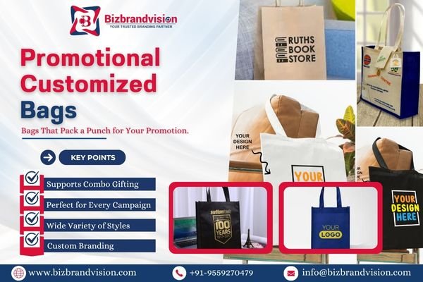 Promotional custom bags with pan India delivery by Bizbrandvision Pvt. Ltd. for brand marketing and events