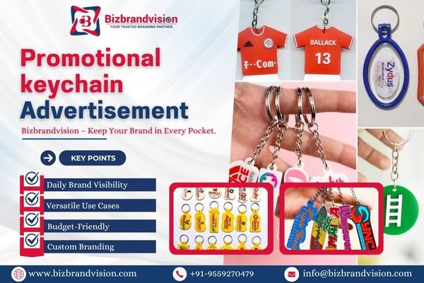 Promotional keychain printing and delivery across India by Bizbrandvision Pvt. Ltd. for corporate giveaways
